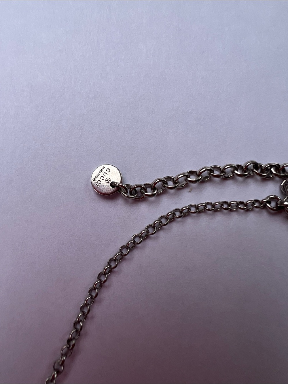 Gucci Silver Interlocking G Rope-Edge Pendant Necklace - Picture 7 of 9